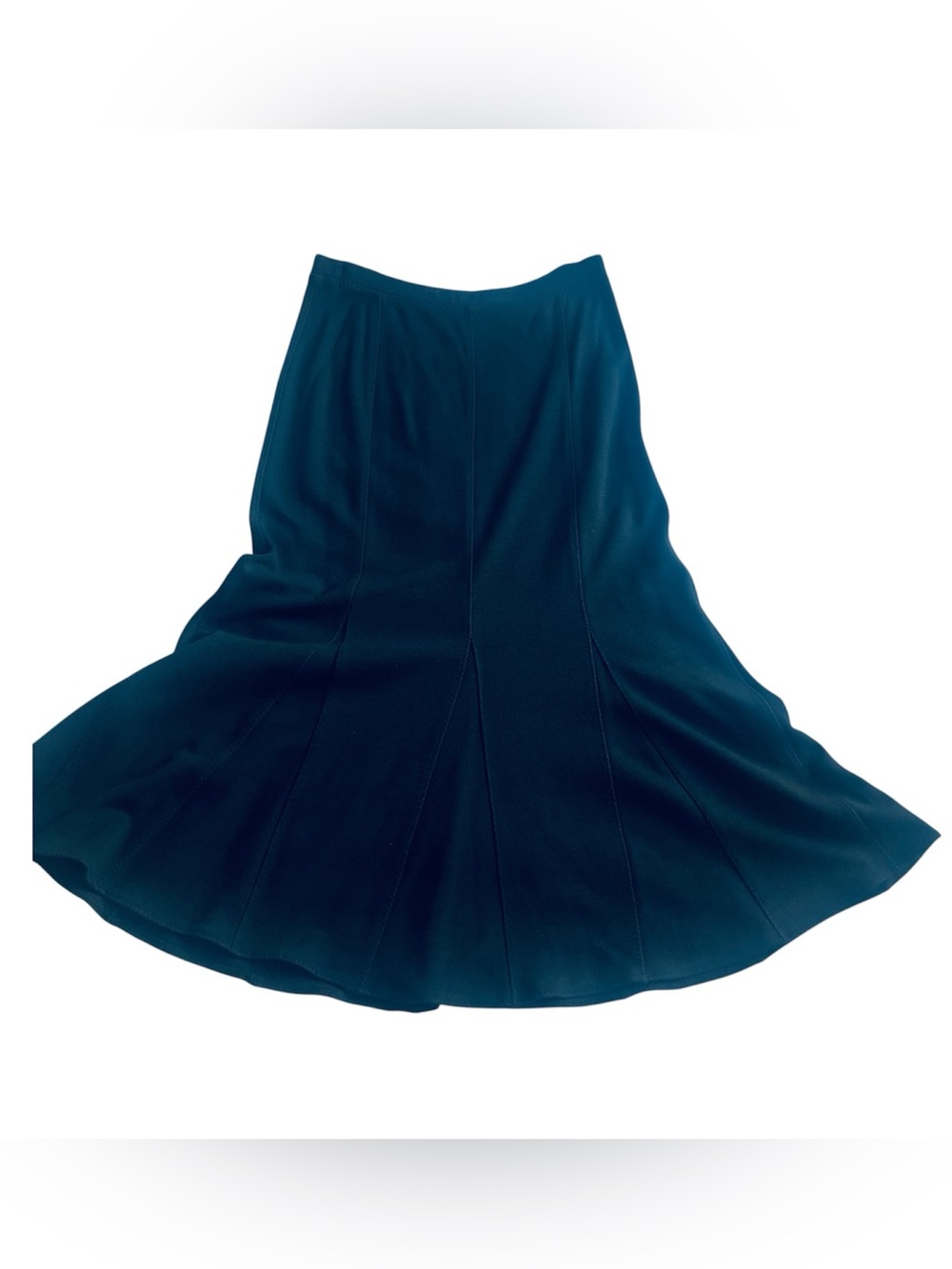 Eileen Fisher Viscose Wool Knit
Godet Flare Midi Skirt Black EUC